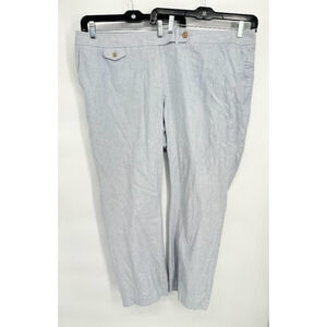 Talbots Woman Light Blue Chambray Linen Blend Pants Plus Size‎ 24 Coastal Beachy